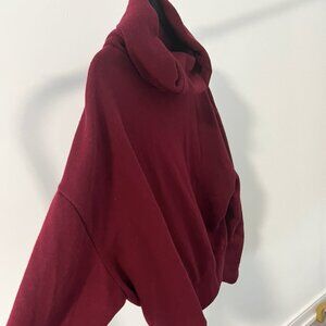 Burgundy Crop Turtle Neck Sweater